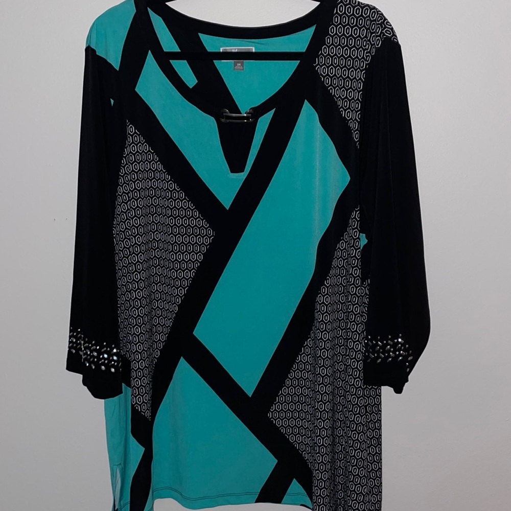 Womens plus Size Tunic Top 3X EUC JM Collection